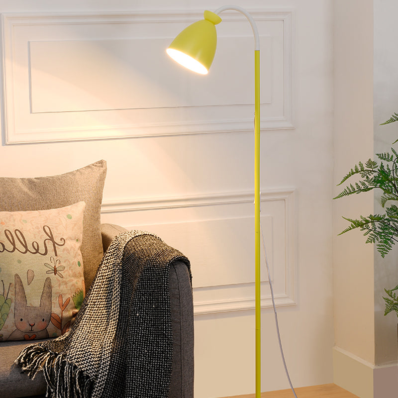 Contemporary Style Bell Shape Floor Lamp Metal Single Light Floor Lamp