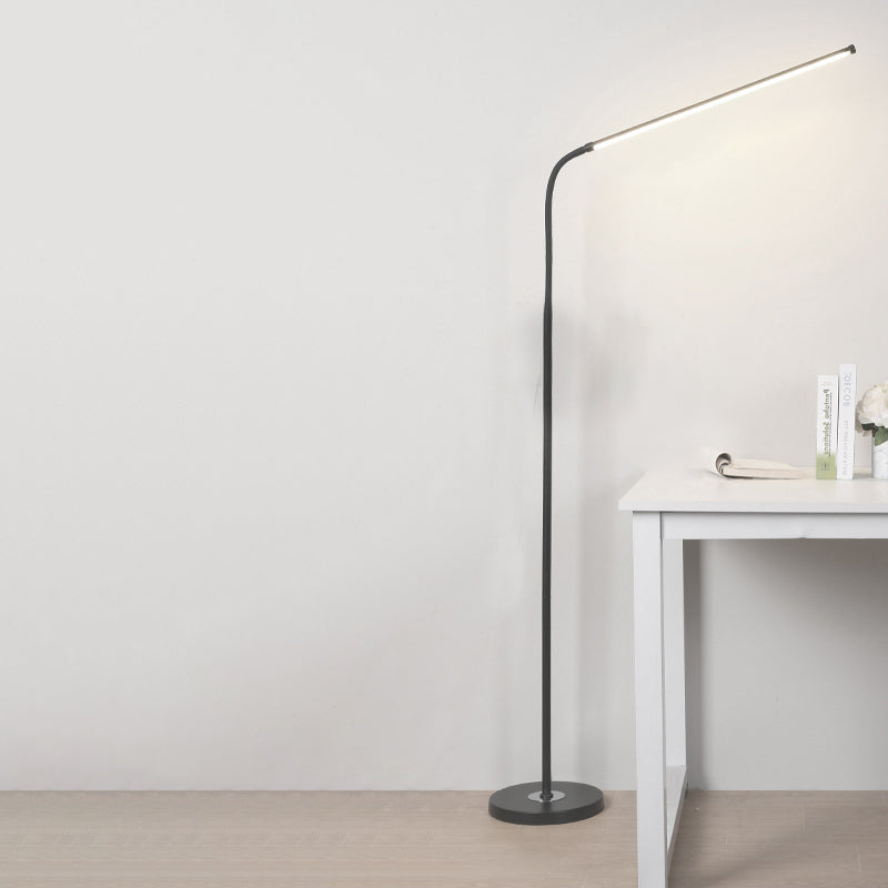 Linear Shape Floor Lamp Contemporary Style Metal Single Light Floor Lamp