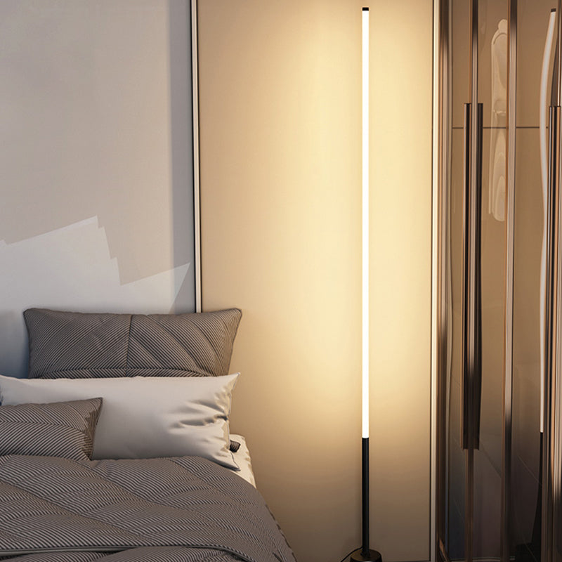 Linear Shape Floor Lamp Modern Style Metal Single Light Floor Lamp