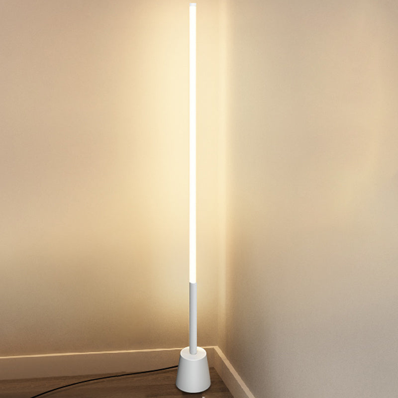 Linear Shape Floor Lamp Modern Style Metal Single Light Floor Lamp