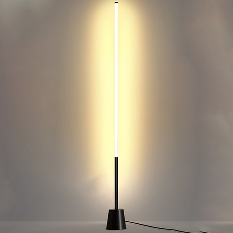 Linear Shape Floor Lamp Modern Style Metal Single Light Floor Lamp