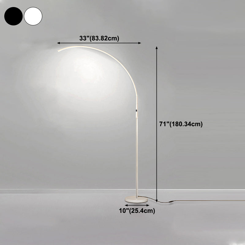 Slim Line Floor Light Fixtures Modern Style Metal 1 Light Floor Light for Bedroom