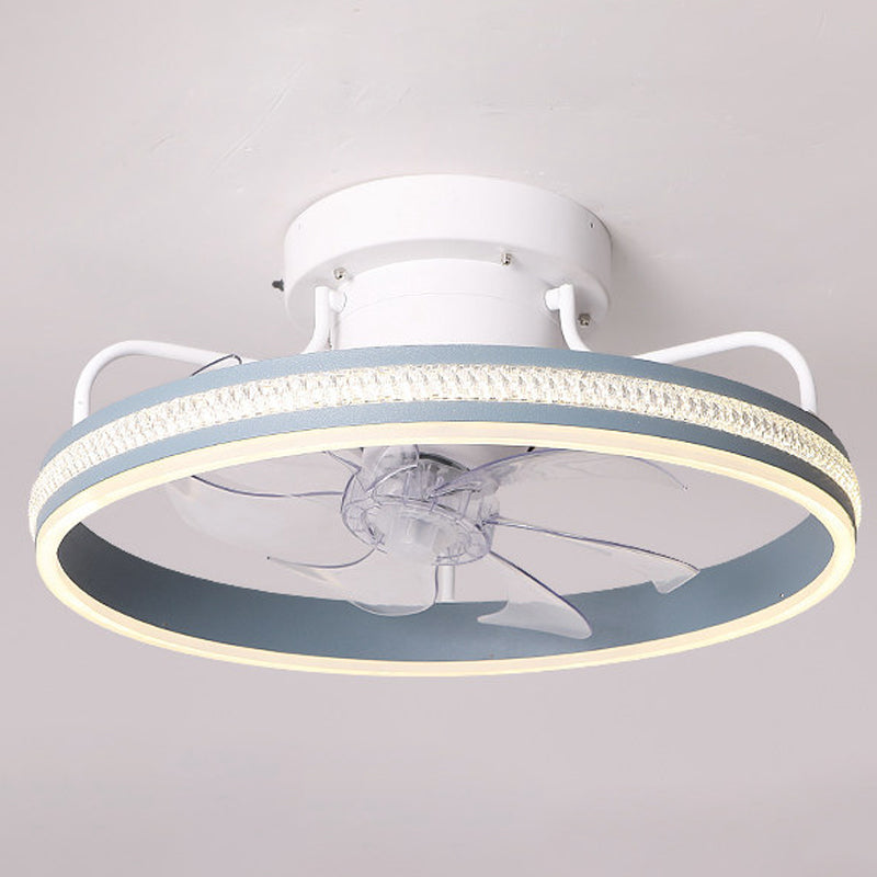 Modern Circle Ceiling Fan Lights Metal LED Ceiling Fan for Bedroom