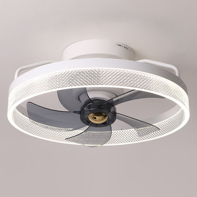 Modern Circle Ceiling Fan Lights Metal LED Ceiling Fan for Bedroom