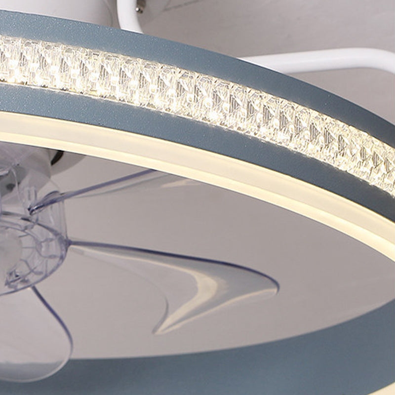 Modern Circle Ceiling Fan Lights Metal LED Ceiling Fan for Bedroom