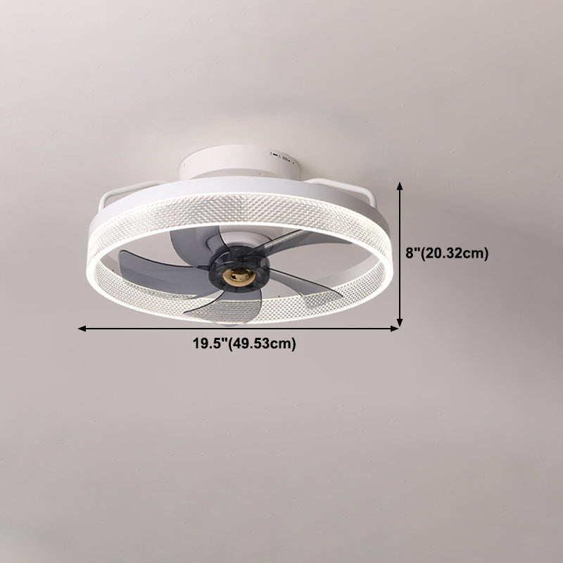 Modern Circle Ceiling Fan Lights Metal LED Ceiling Fan for Bedroom