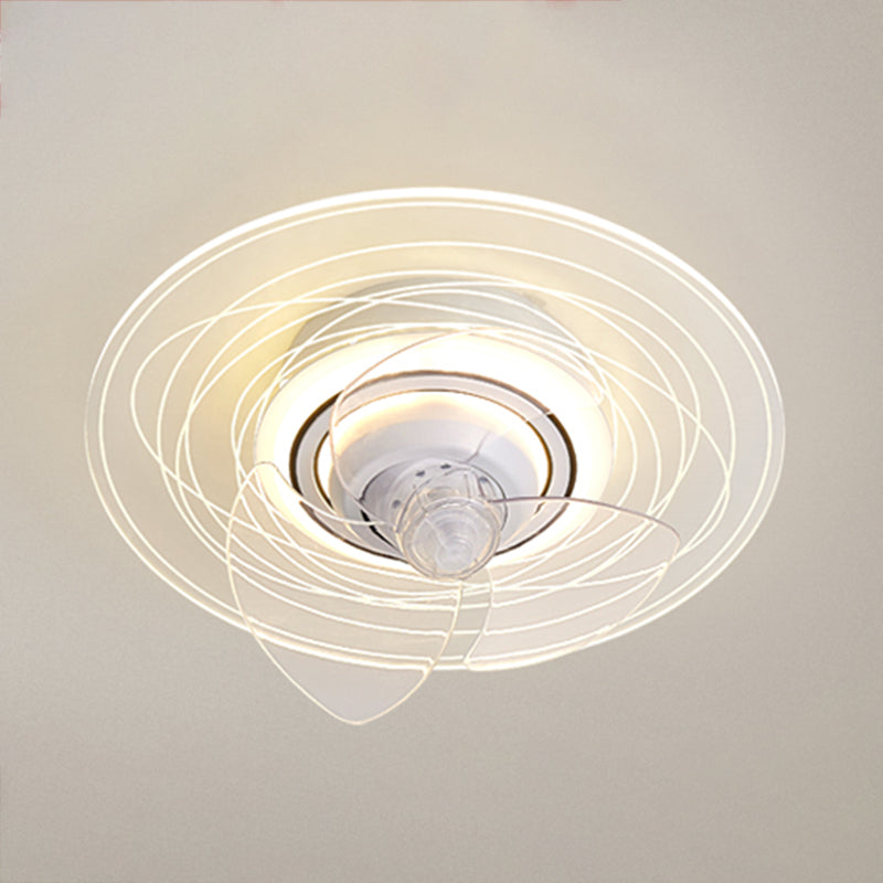 Metal Round Ceiling Pendant Modern Style 1 Light LED Fan Light for Living Room