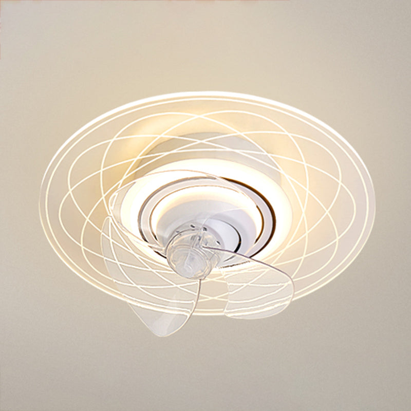 Metal Round Ceiling Pendant Modern Style 1 Light LED Fan Light for Living Room