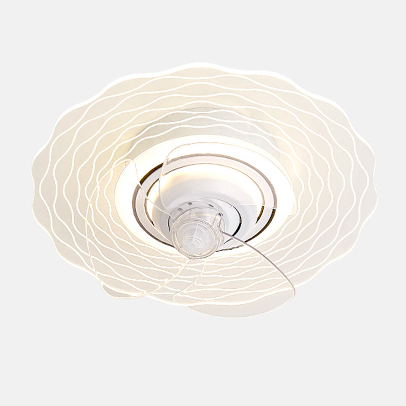 Metal Round Ceiling Pendant Modern Style 1 Light LED Fan Light for Living Room