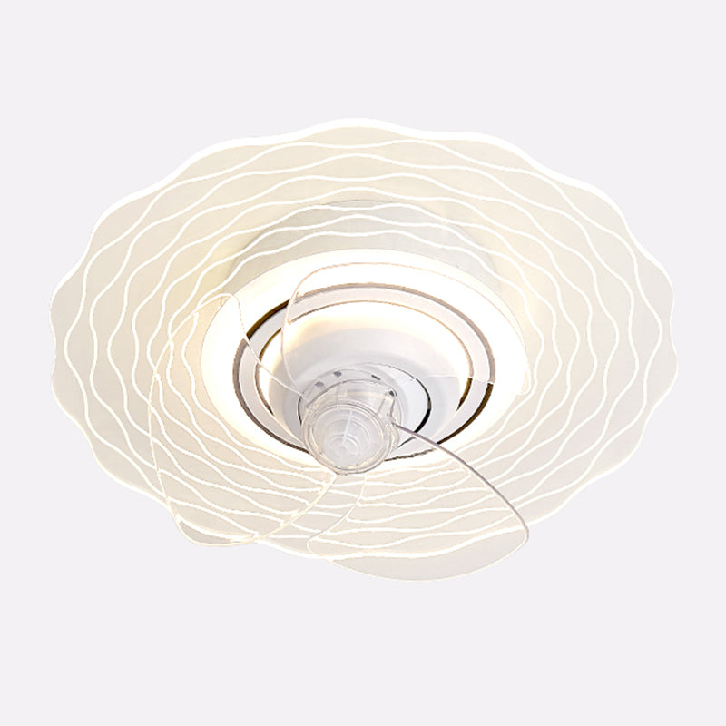 Metal Round Ceiling Pendant Modern Style 1 Light LED Fan Light for Living Room