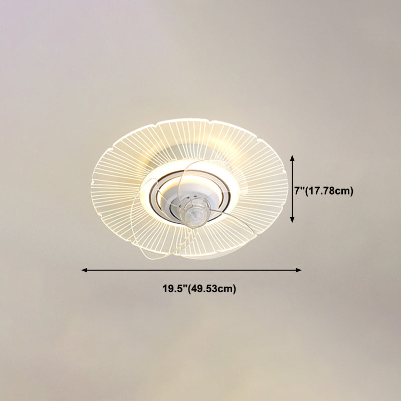 Metal Round Ceiling Pendant Modern Style 1 Light LED Fan Light for Living Room