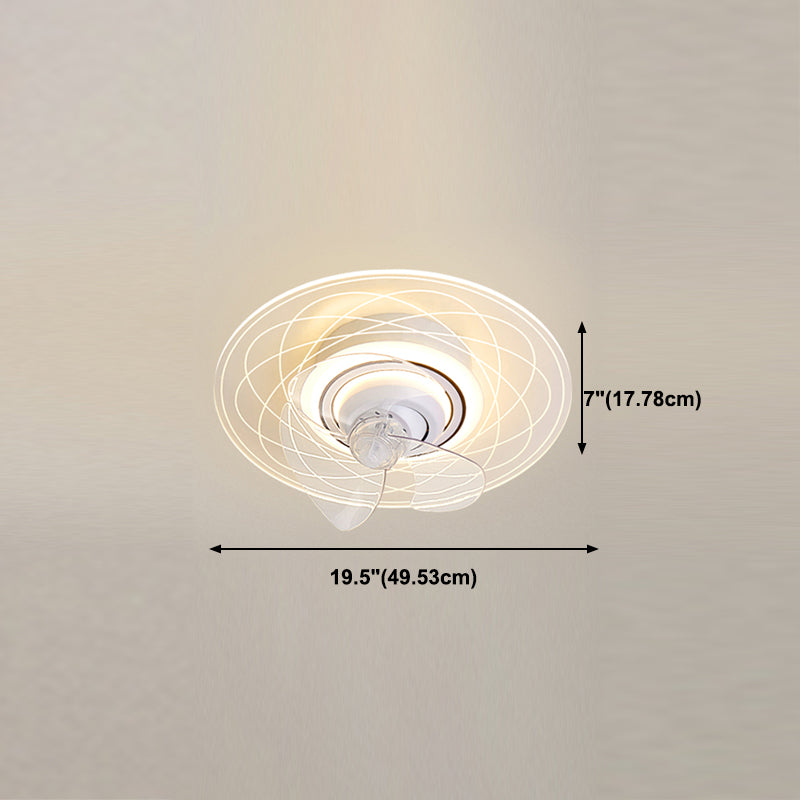 Metal Round Ceiling Pendant Modern Style 1 Light LED Fan Light for Living Room