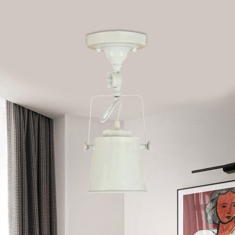 Emmer schaduw woonkamer plafondlamp antieke stijl metalen 1 lamp zwart/roest roteerbaar semi spoel hanglampje