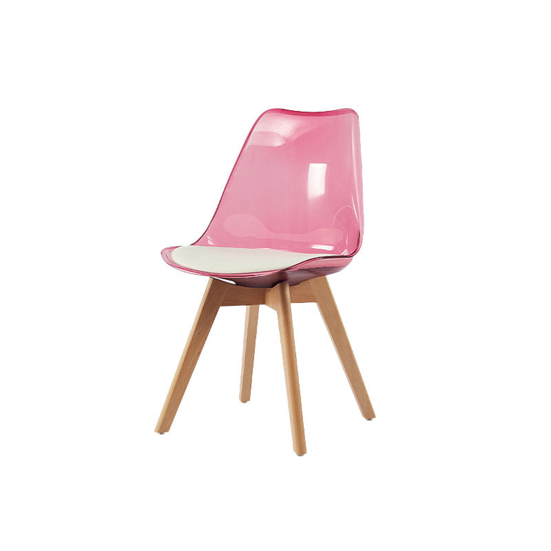 Skandinavische PU -Leder -Esstühle Armless Solid Back Stuhl