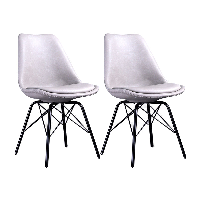 Contemporary Style Chairs Dining Armless Side Chair with Metal Legs for Kitchen