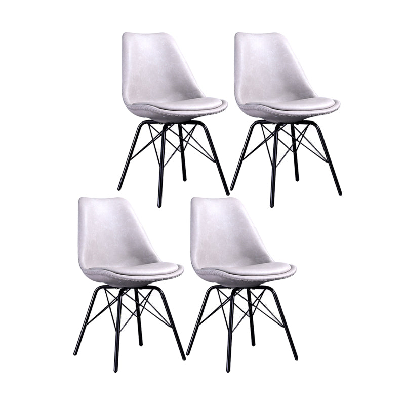 Contemporary Style Chairs Dining Armless Side Chair with Metal Legs for Kitchen