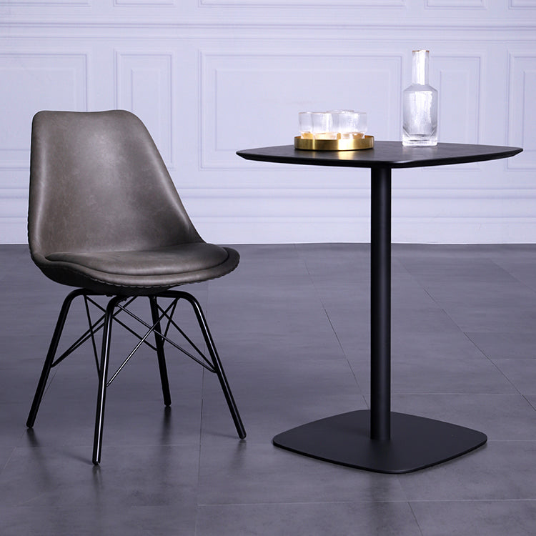 Zeitgenössische Stilstühle Ess -Armless Side Stuhl mit Metallbeinen für die Küche