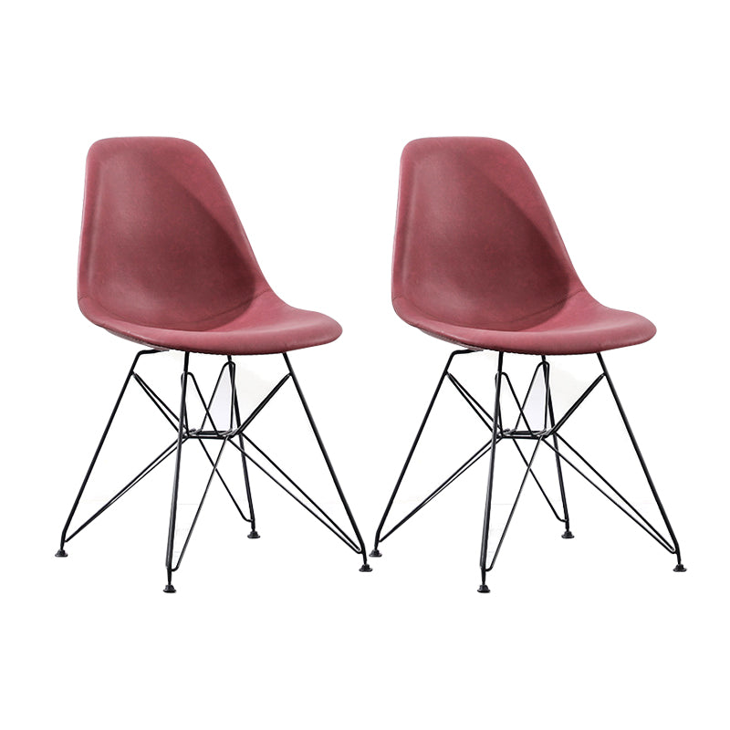 Contemporary Style Chairs Dining Armless Side Chair with Metal Legs for Kitchen