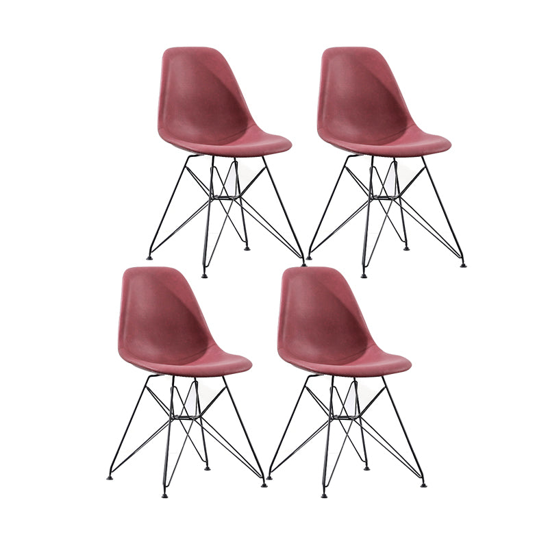 Contemporary Style Chairs Dining Armless Side Chair with Metal Legs for Kitchen