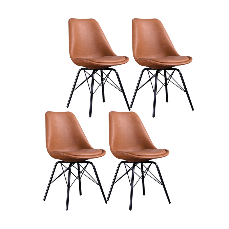 Contemporary Style Chairs Dining Armless Side Chair with Metal Legs for Kitchen