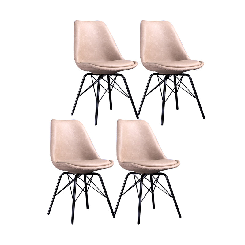 Contemporary Style Chairs Dining Armless Side Chair with Metal Legs for Kitchen