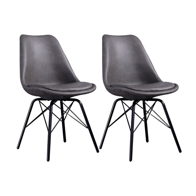 Contemporary Style Chairs Dining Armless Side Chair with Metal Legs for Kitchen