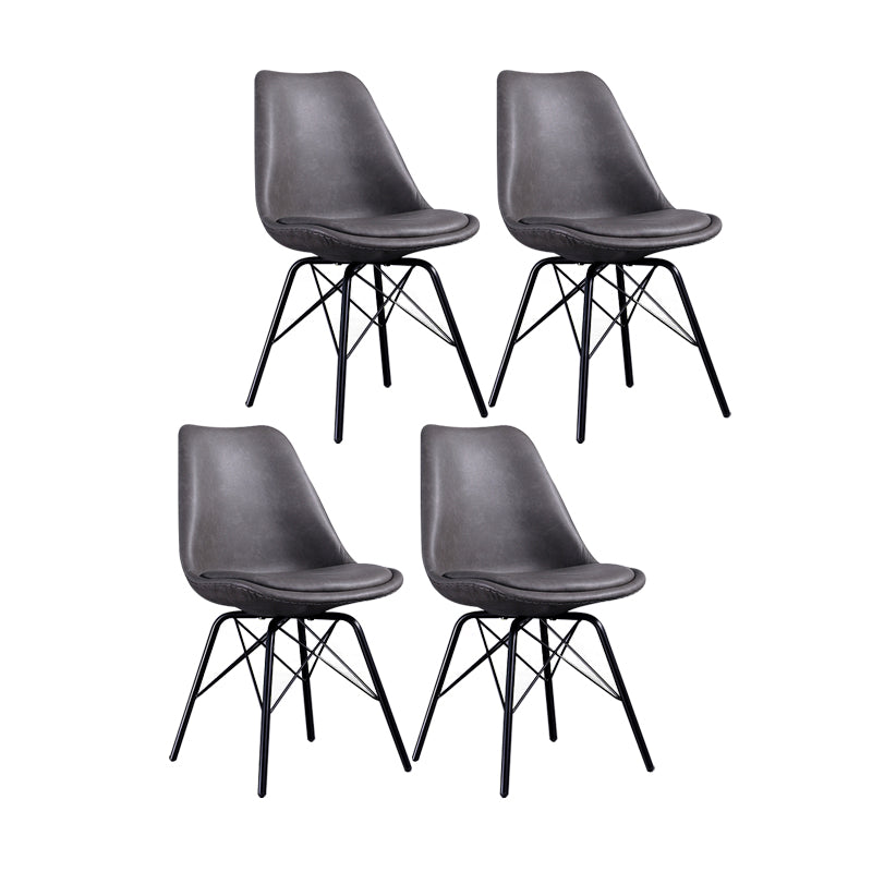 Contemporary Style Chairs Dining Armless Side Chair with Metal Legs for Kitchen