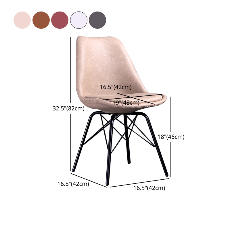 Contemporary Style Chairs Dining Armless Side Chair with Metal Legs for Kitchen