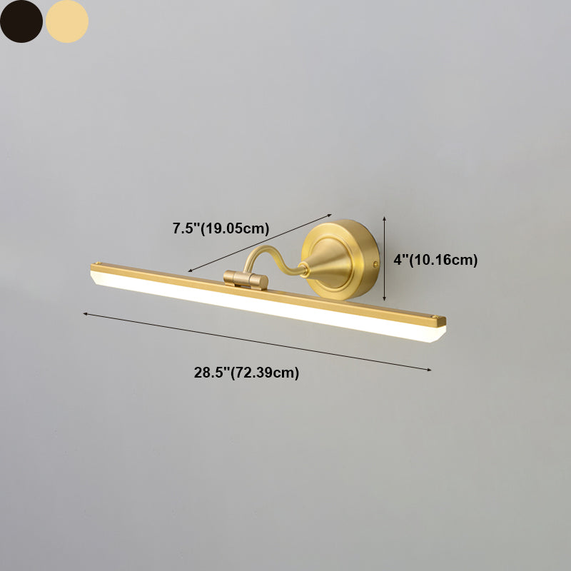 Sombra lineal Luz de matorral de metal estilo moderno de 1 luz de pared de espejo de espejo luminoso