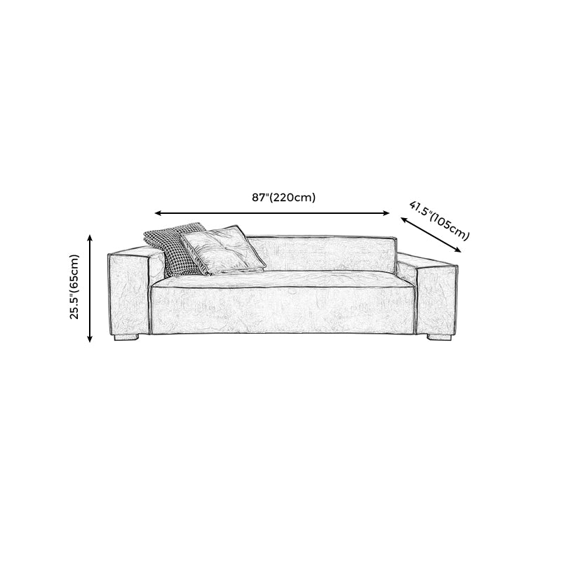 Zeitgenössisches kratzfestes Sofa 25,6 "H Stoff Enge Rückenquadrat -Armsofa, dunkelbraun