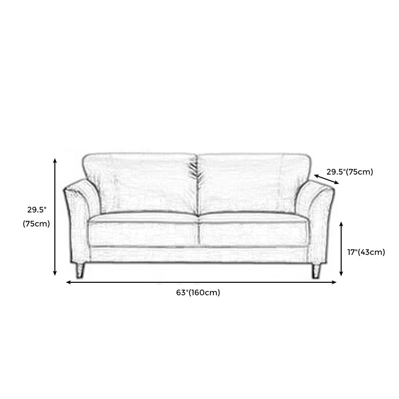 Modern Flared Arm Sofa Standard Wood Legs Sofa for Living Room