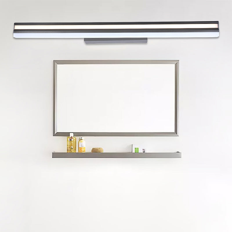 Linear Shade Metal Wall Sconce Modern 1- Light Mirror Swing Arm Wall Mount Light in Black