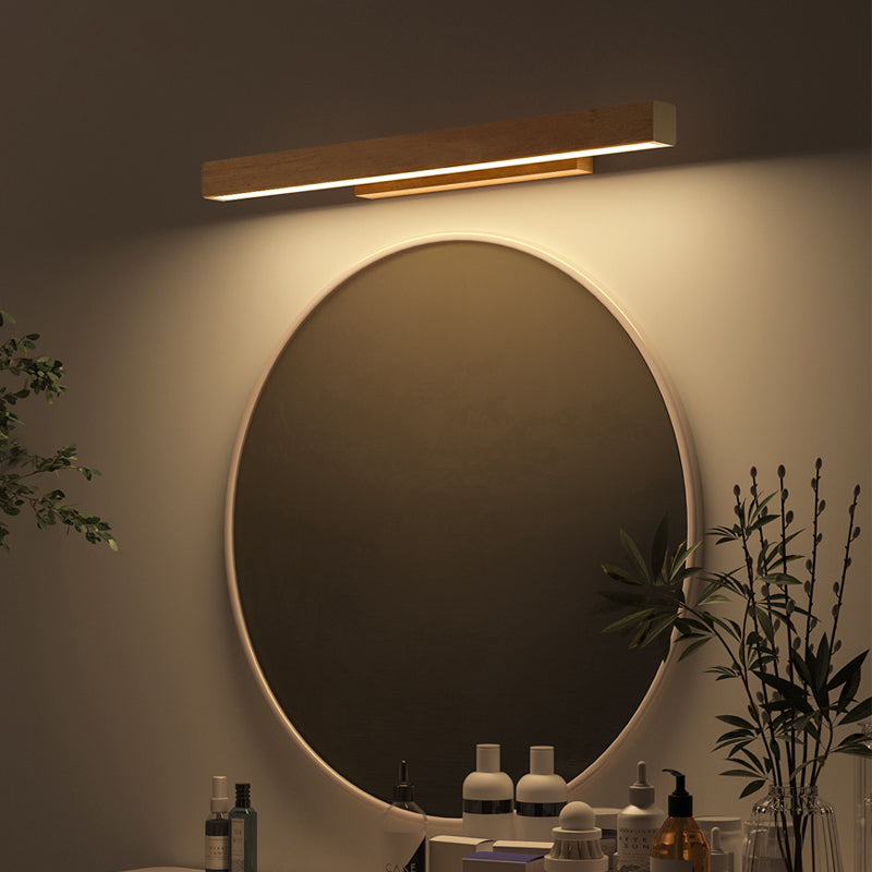 Iluminación de tocador lineal estilo moderno madera 1 pluminista de pared de tocador