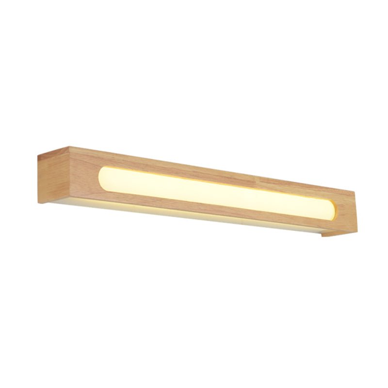 Iluminación de tocador geométrico estilo moderno madera múltiples luces de tocador