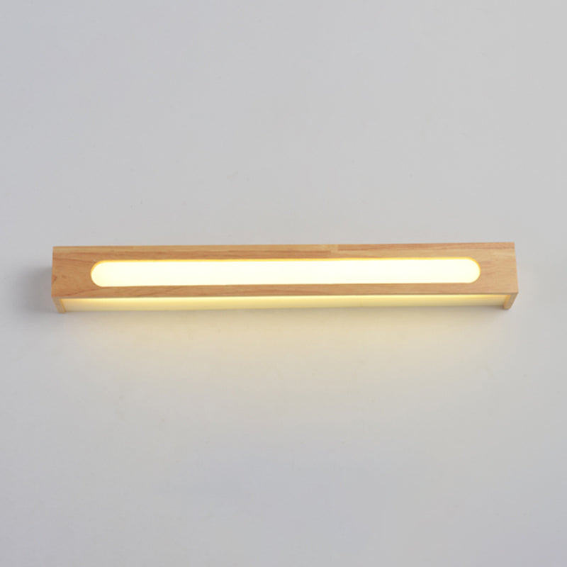 Iluminación de tocador geométrico estilo moderno madera múltiples luces de tocador