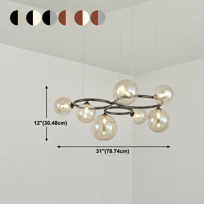 Blown Globe Globe Chandelier Modern Elemy Dining Salle Hanging Light