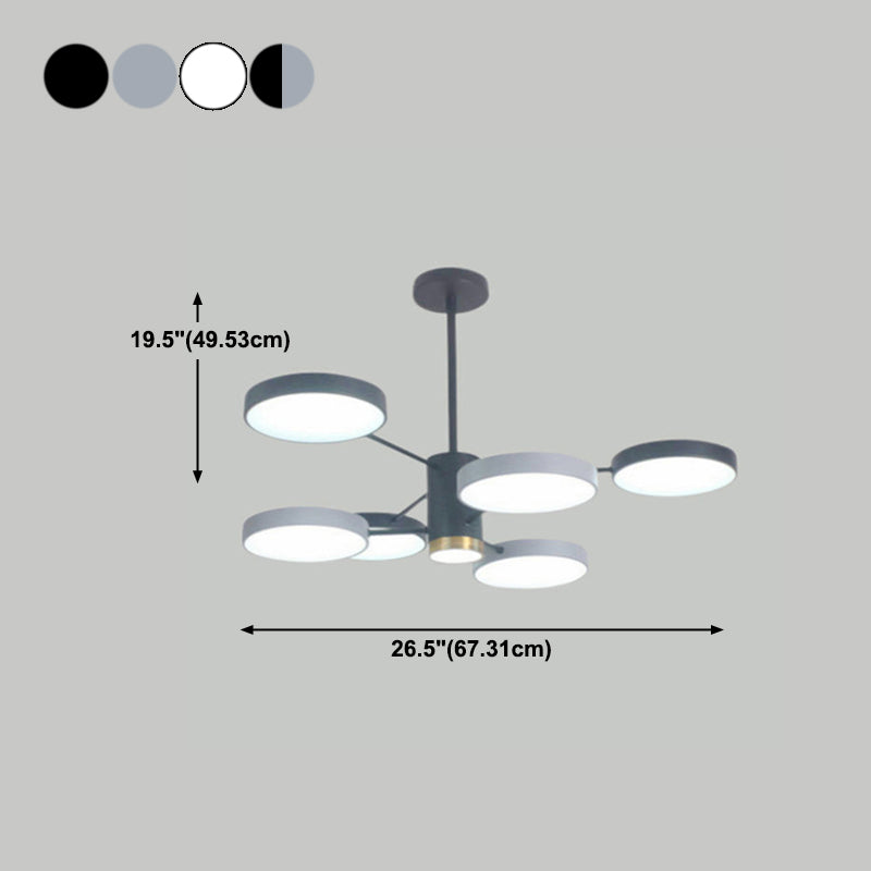 Metallkreise Anhänger Beleuchtungsbehandlung minimalistische LED -Kronleuchterbeleuchtung