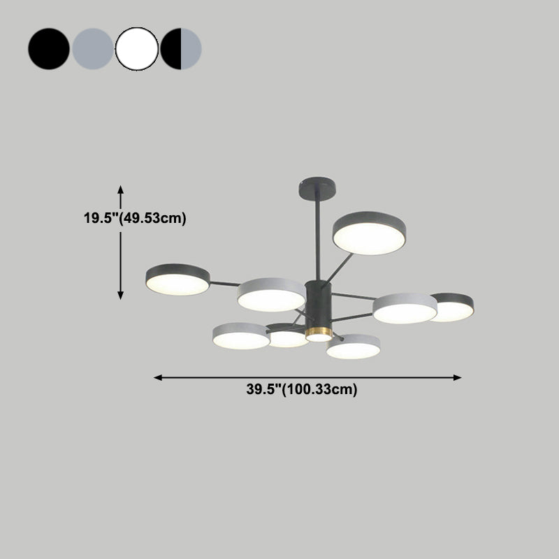 Metallkreise Anhänger Beleuchtungsbehandlung minimalistische LED -Kronleuchterbeleuchtung