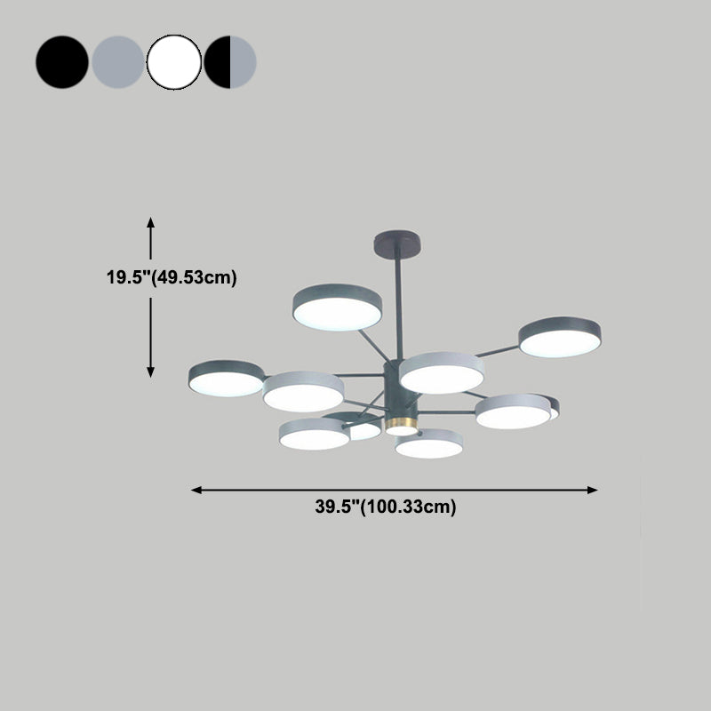 Metallkreise Anhänger Beleuchtungsbehandlung minimalistische LED -Kronleuchterbeleuchtung