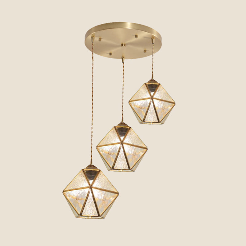 Forma de geometría luces colgantes de estilo tiffany 3 lámparas colgantes de luz