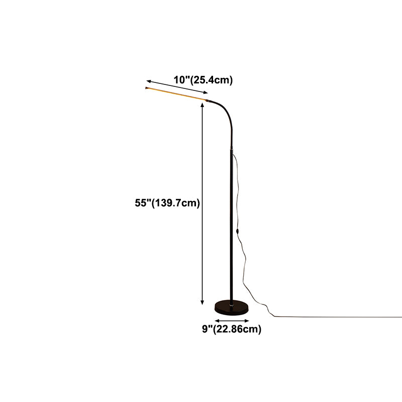 Lineaire vloerlamparmaturen Moderne stijl metalen 1 licht vloerlicht in zwart