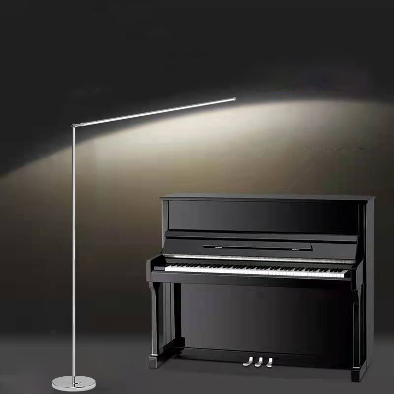 Linear Floor Light Modern Style Metal 1 Light Floor Light Fixtures in Silver