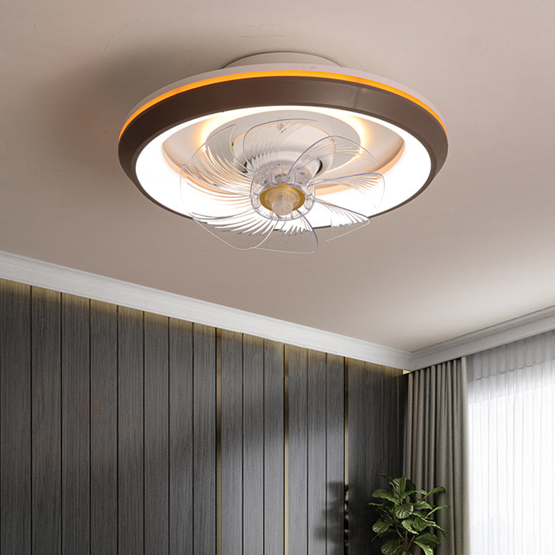 Metal Round Ceiling Pendant Modern Style 2 Lights LED Flush Lights