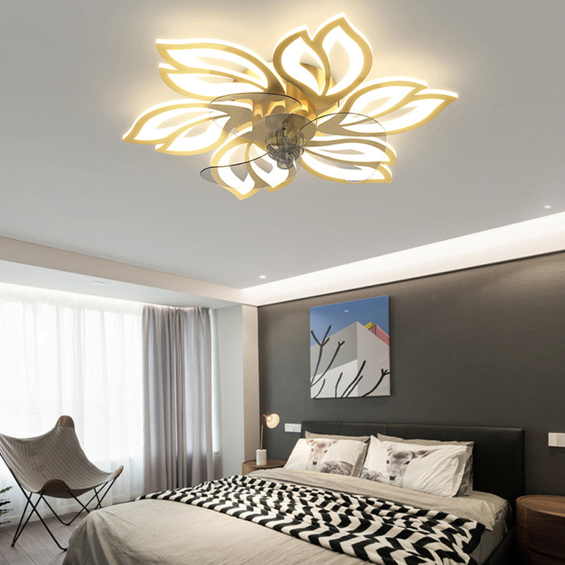 Floral Ceiling Fan Light Modern Style LED Metal Ceiling Light Fixture