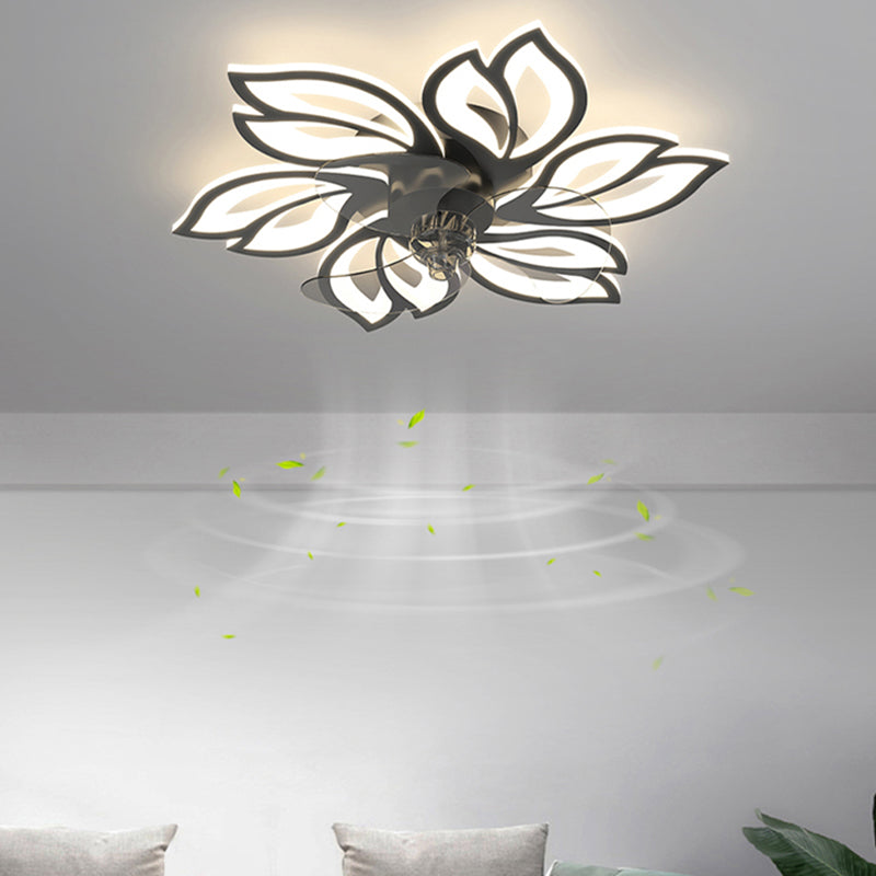 Floral Ceiling Fan Light Modern Style LED Metal Ceiling Light Fixture