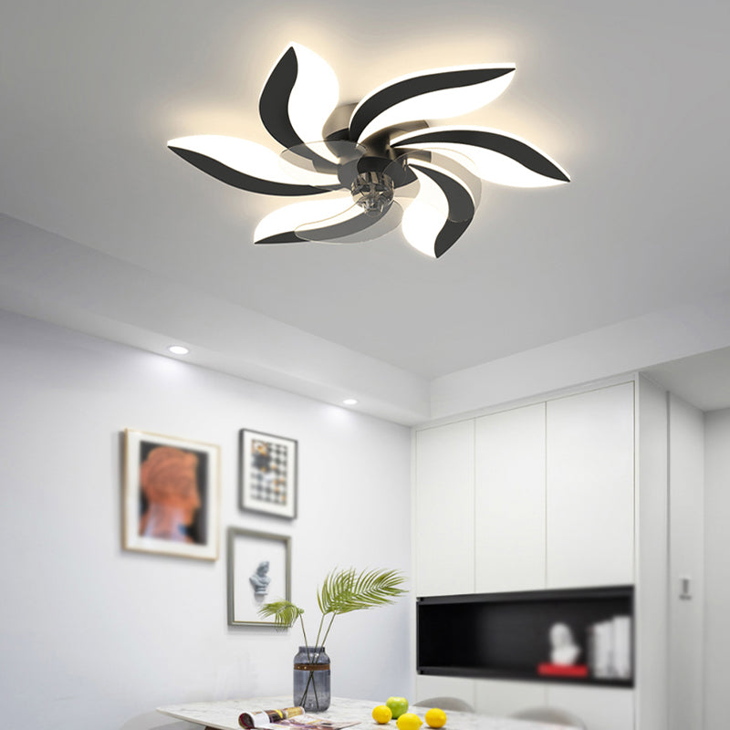 Floral Ceiling Fan Light Modern Style LED Metal Ceiling Light Fixture