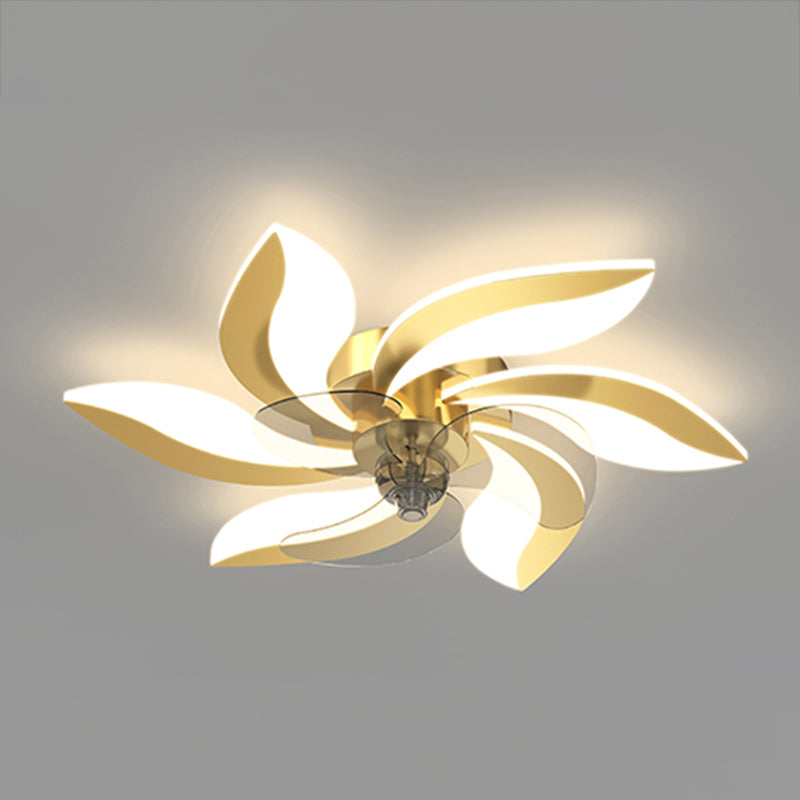 Floral Ceiling Fan Light Modern Style LED Metal Ceiling Light Fixture