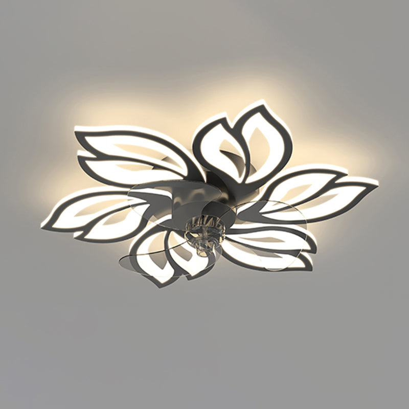 Floral Ceiling Fan Light Modern Style LED Metal Ceiling Light Fixture