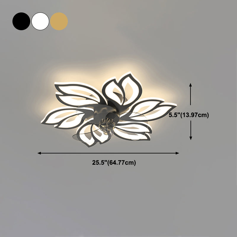 Floral Ceiling Fan Light Modern Style LED Metal Ceiling Light Fixture