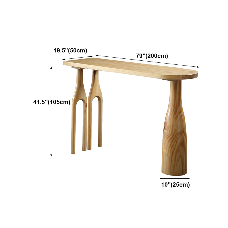 Solid Wood Counter Table with Specialty Table Top Legs Table - 41.3" H